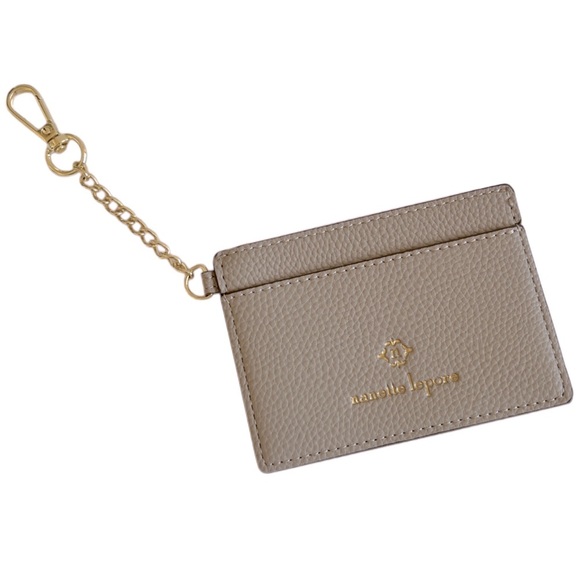 Nanette Lepore Handbags - Nanette Lepore beige card holder on clip chain attachment to bag